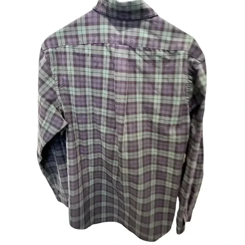 Polo Ralph Lauren green blue plaid Long Sleeve Casual Button-Down Shirt Size L